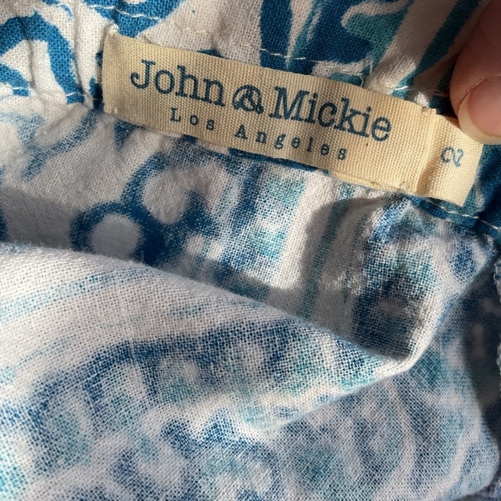 John & Mickie blue and white Print Cotton Maxi Wrap Dress Size 2 - Picture 13 of 14